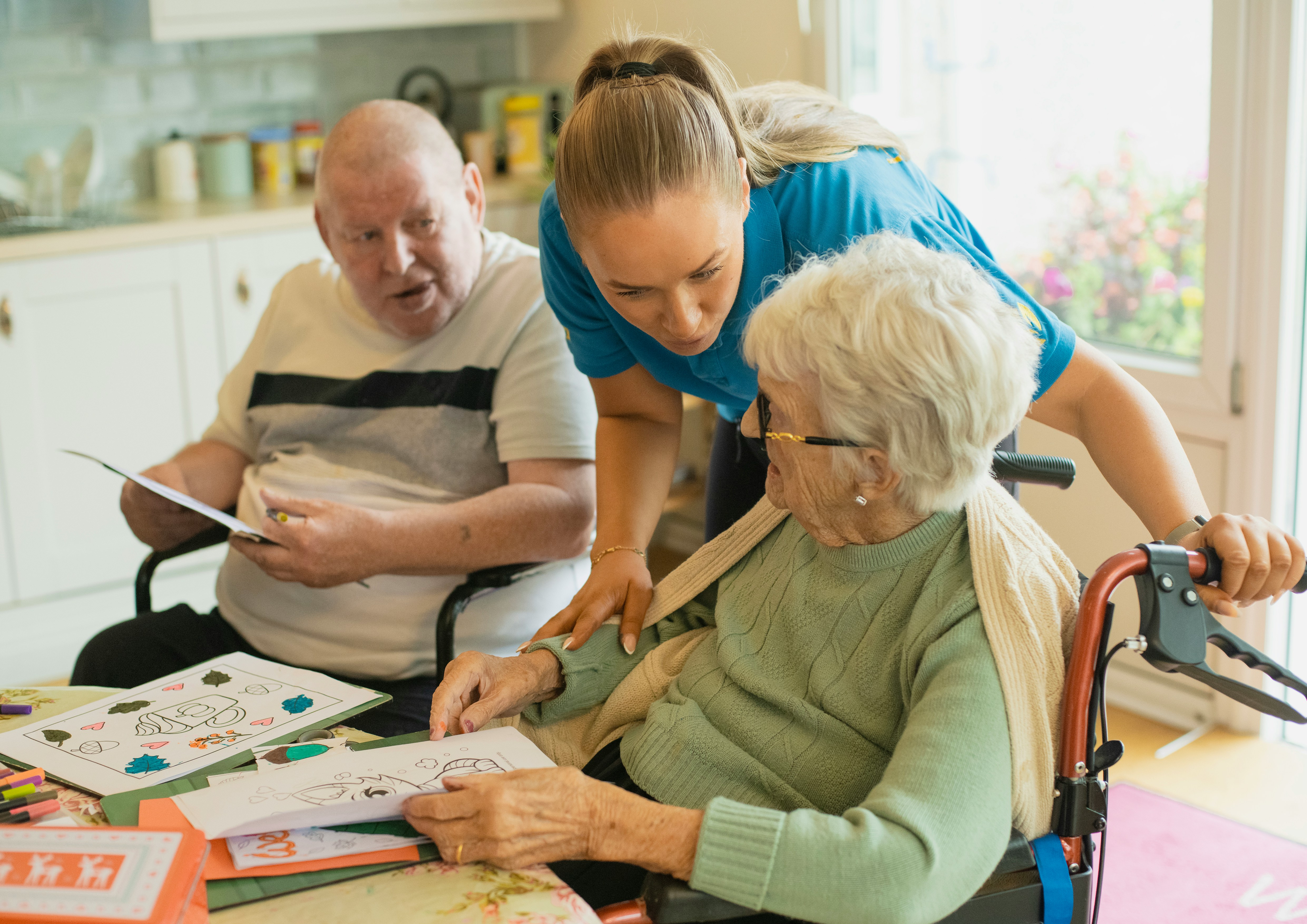 Full time companion supporting an elderly person gracefully at home